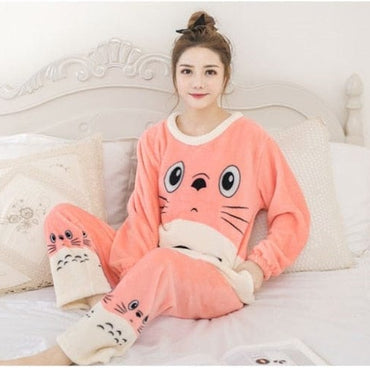 Winter Warm Flannel Pyjamas Set