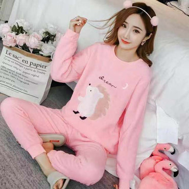 Winter Warm Flannel Pyjamas Set