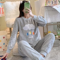 Winter Warm Flannel Pyjamas Set