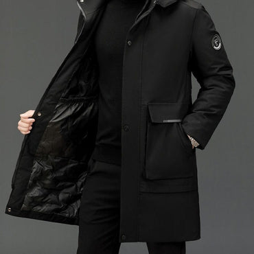 Long Casual Men's Windbreaker Outerwear