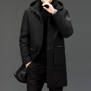 Long Casual Men's Windbreaker Outerwear