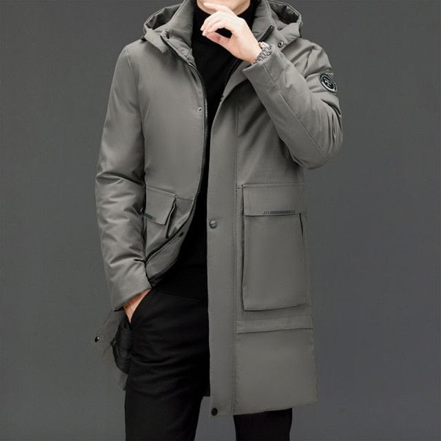 Long Casual Men's Windbreaker Outerwear