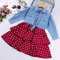 Girls Denim Casual Dress Set