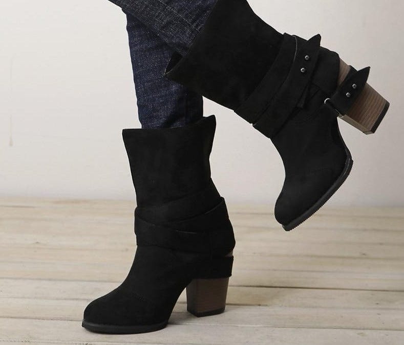 Roman Style Square Ankle Boots