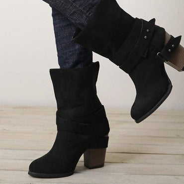 Roman Style Square Ankle Boots