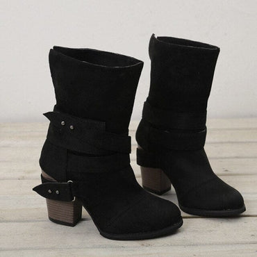 Roman Style Square Ankle Boots