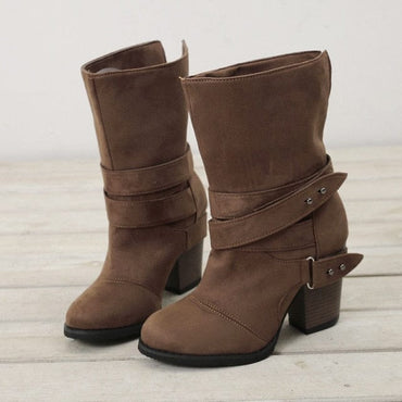 Roman Style Square Ankle Boots