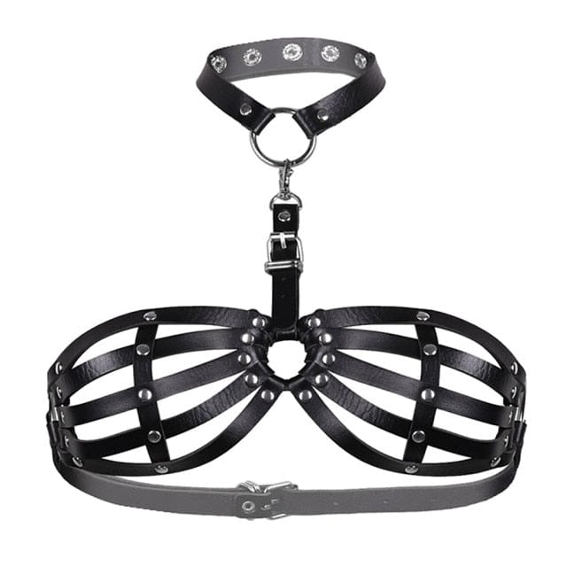 Halter Neck Bondage Cage Bra