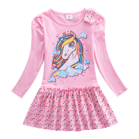 Long Sleeve Rainbow Striped Cotton Dress