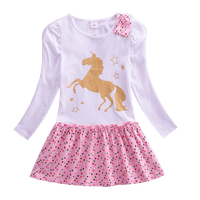 Long Sleeve Rainbow Striped Cotton Dress