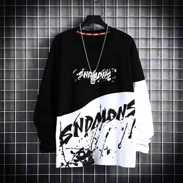 Patchwork Hip Hop Loose Sweatshirts