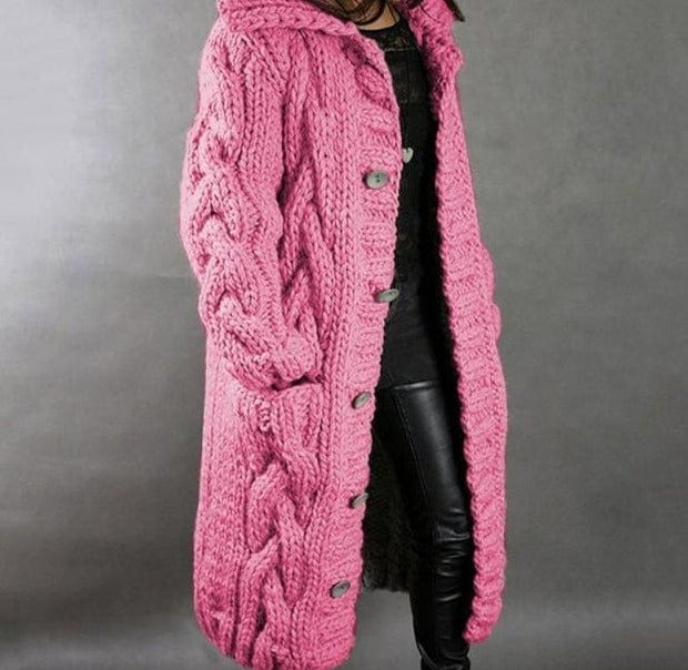 Hooded Long Knitted Cardigan