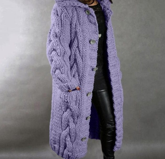 Hooded Long Knitted Cardigan