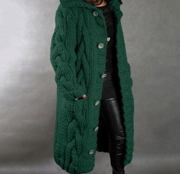 Hooded Long Knitted Cardigan