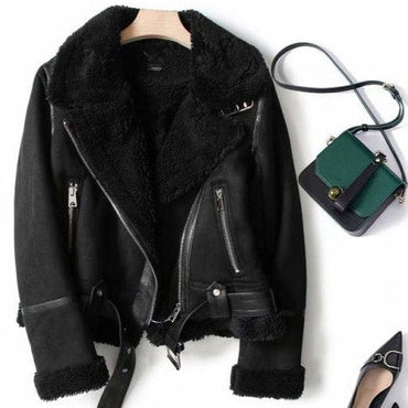 Winter Faux Leather Thick Warm Jacket