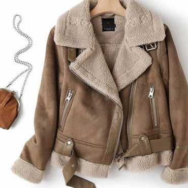 Winter Faux Leather Thick Warm Jacket