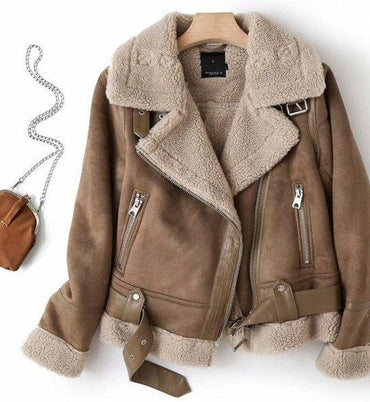 Winter Faux Leather Thick Warm Jacket