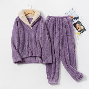 Velvet Two Piece Winter Pyjama Set