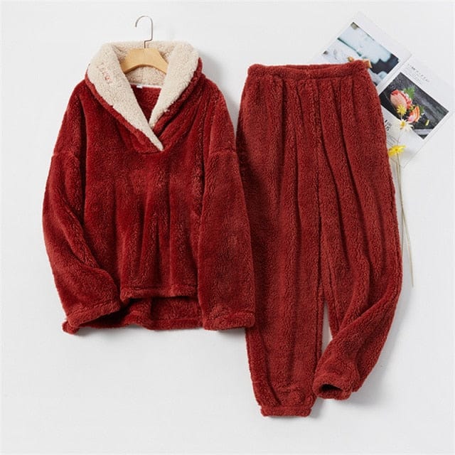 Velvet Two Piece Winter Pyjama Set