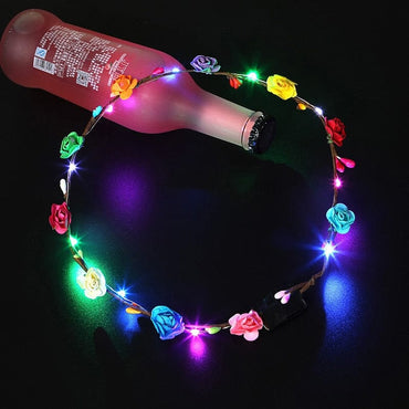 10PCS LED Flashing Flower Wreaths