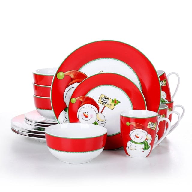 Christmas Snowman 16/32-Piece Dinner Set