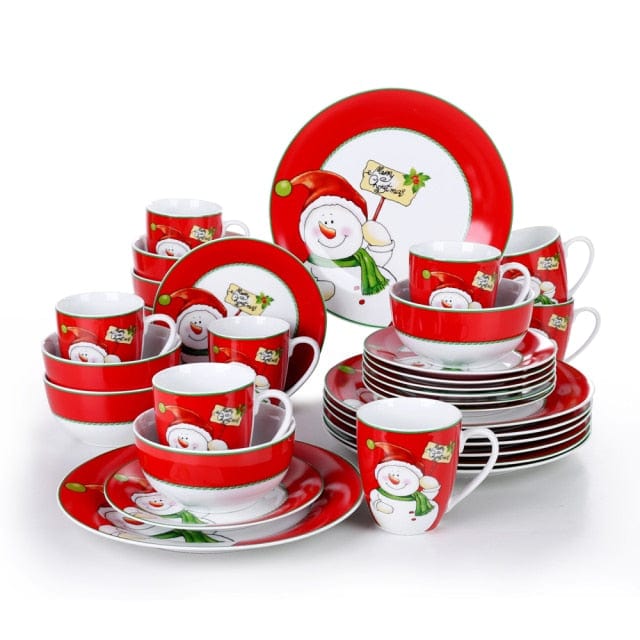 Christmas Snowman 16/32-Piece Dinner Set