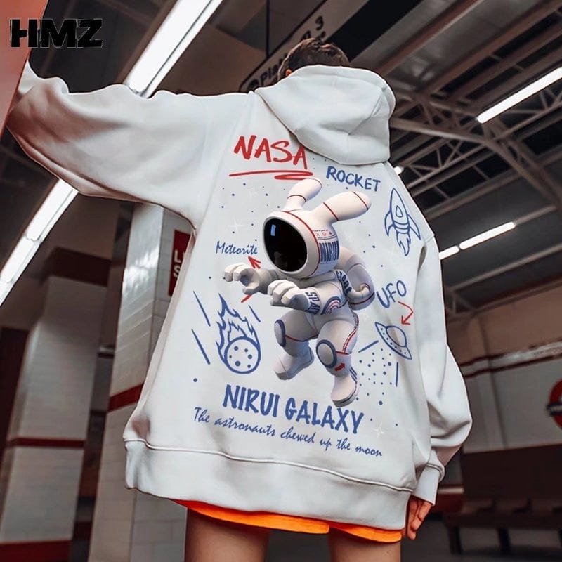 Hip Hop Cartoon Print Hooded Sweat Tops