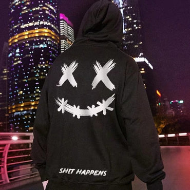 Hip Hop Cartoon Print Hooded Sweat Tops