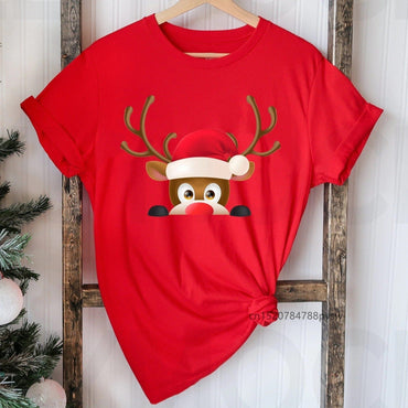 Christmas Deer Printed T-shirt