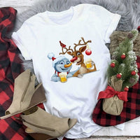 Christmas Deer Printed T-shirt
