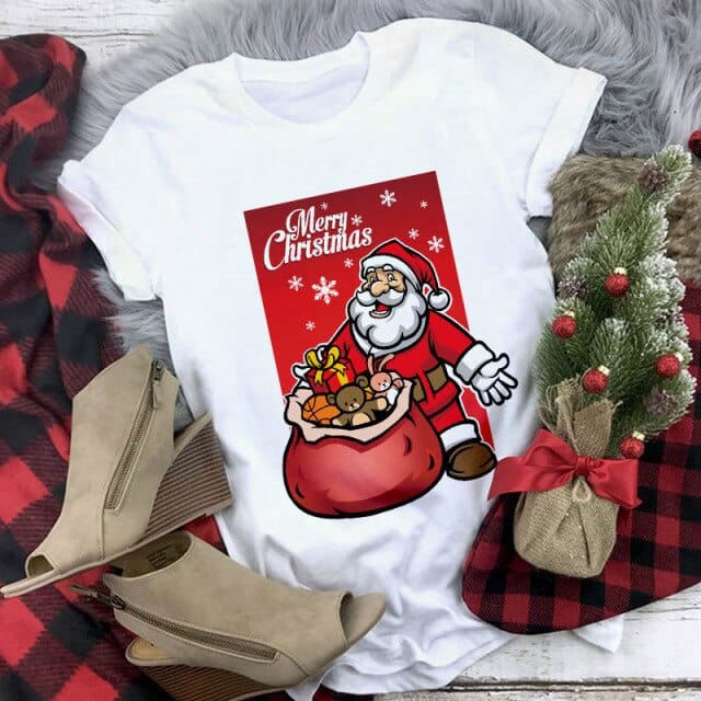 Christmas Deer Printed T-shirt