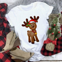 Christmas Deer Printed T-shirt