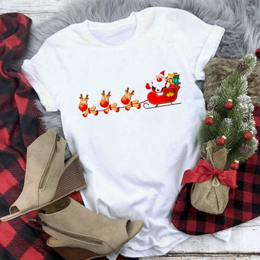 Christmas Deer Printed T-shirt