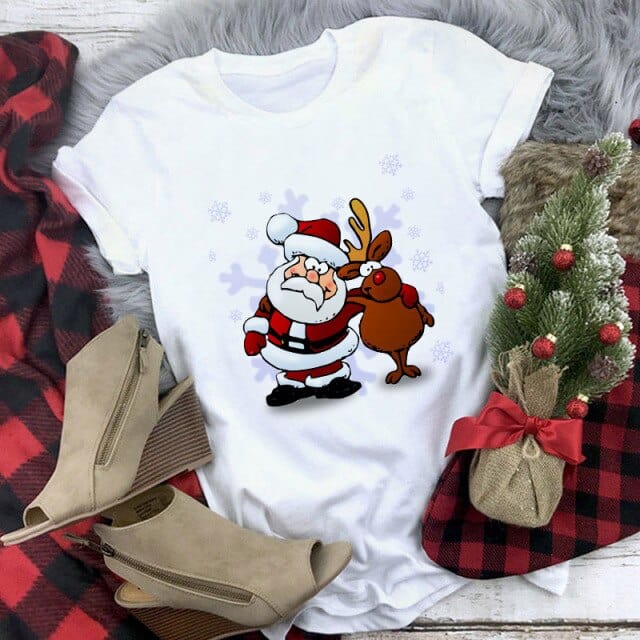 Christmas Deer Printed T-shirt