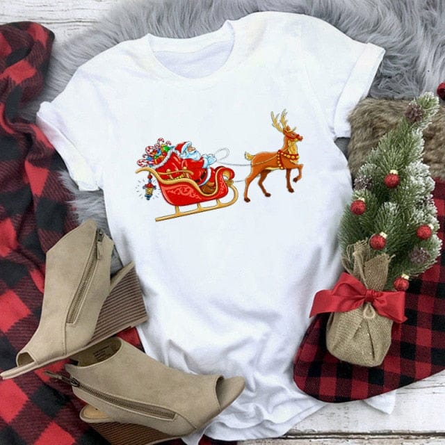 Christmas Deer Printed T-shirt