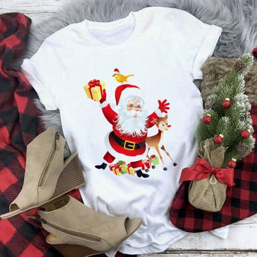 Christmas Deer Printed T-shirt