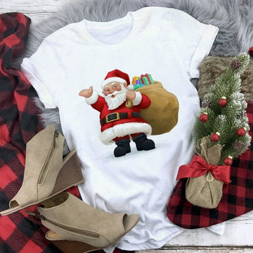 Christmas Deer Printed T-shirt