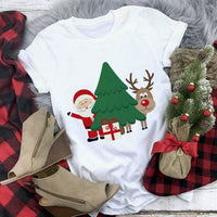 Christmas Deer Printed T-shirt