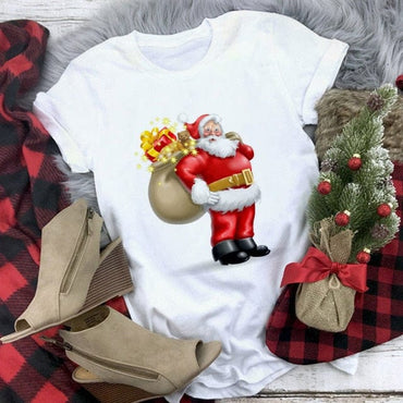 Christmas Deer Printed T-shirt