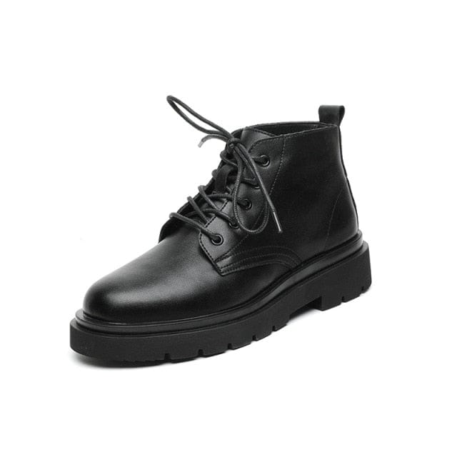 Men's Thick Heel Winter Casual Black Boots