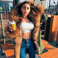 Long Parka Real Fur Winter Coat