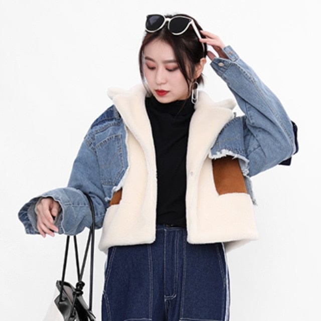 Full Sleeve Wool Liner Patchwork Jacket