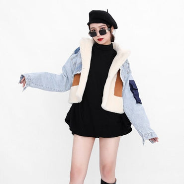 Full Sleeve Wool Liner Patchwork Jacket