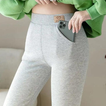 Thick Winter Thermal Grey Leggings