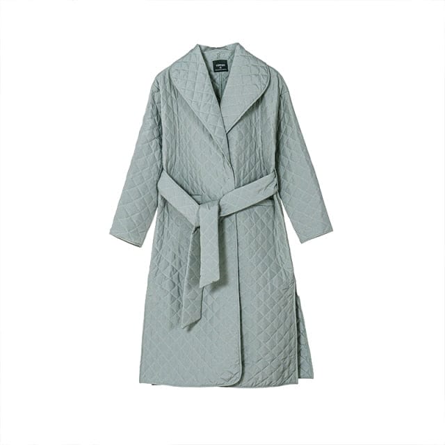 Argyle pattern hooded Coat ladies outerwear