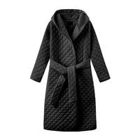 Argyle pattern hooded Coat ladies outerwear