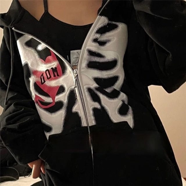 Butterfly Print Hooded Sweat Top