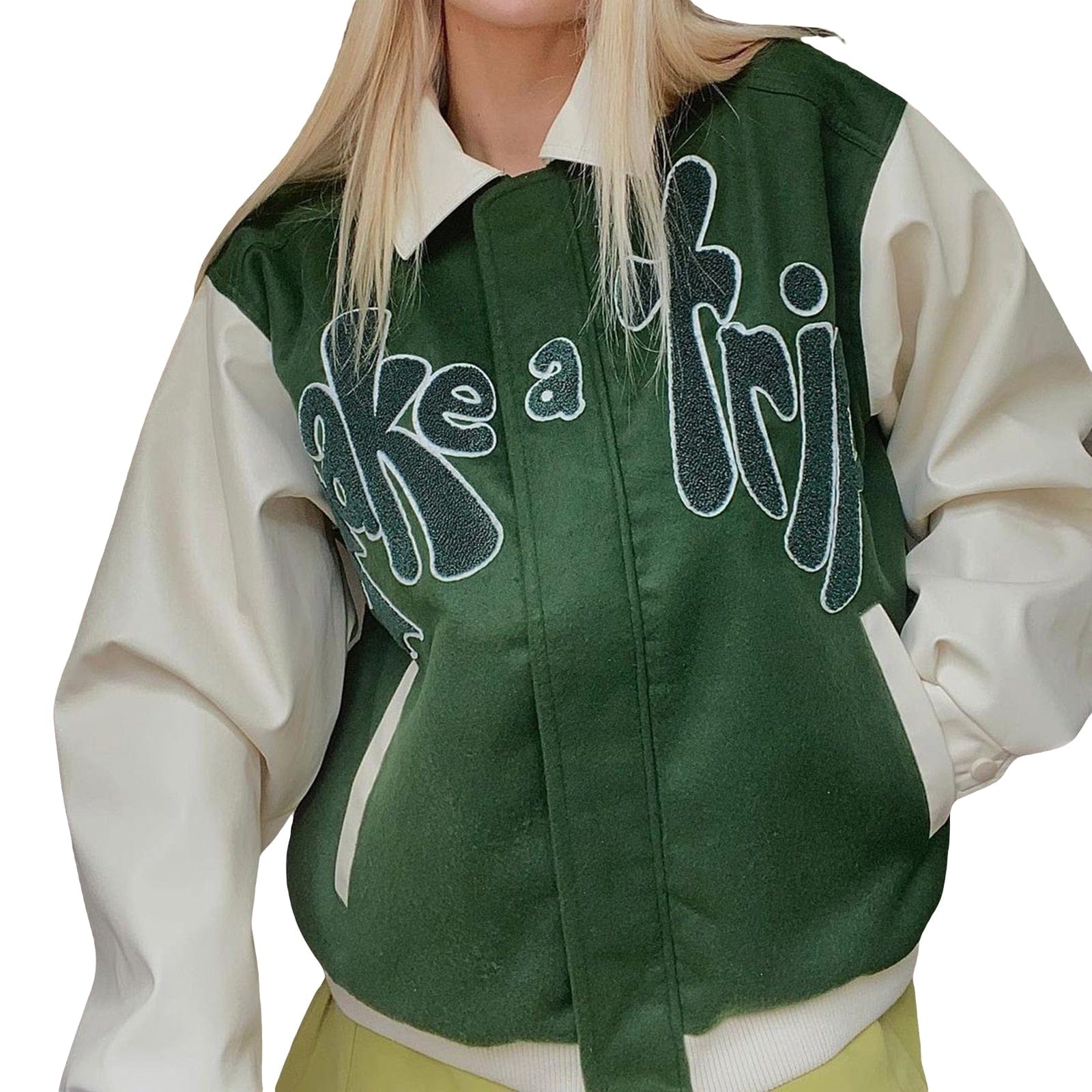 Loose Zip Up Baseball Jacket