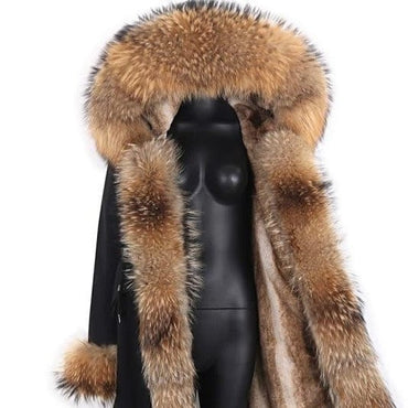 Long Parka Real Fur Winter Coat