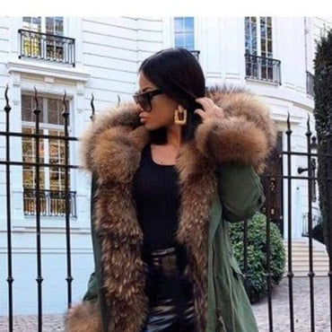 Long Parka Real Fur Winter Coat